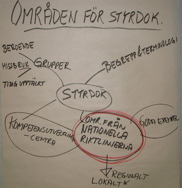 7 Organisering (Hur?) Efter att, under den första dagen ha arbetat med huvudsakligen VAD-frågor ägnades den avslutande dagen åt att påbörja arbetet med HUR-frågorna.