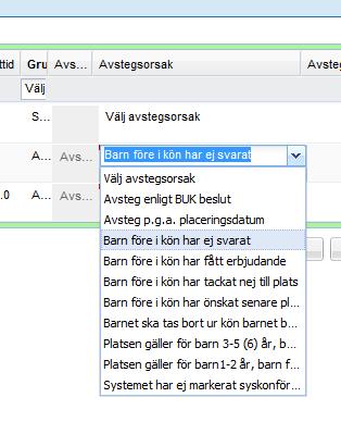 Grund för placering, Snittid och Placeringsstart är uppgifter som vårdnadshavaren har skrivit in i ansökan. Snittid anges per barn.