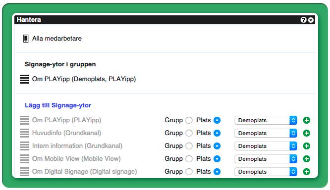 Varje undergrupp omfattar även huvudgruppen exempelvis: Undergruppen Gävle kommer automatiskt att få material publicerat även till gruppen Alla Kontor.