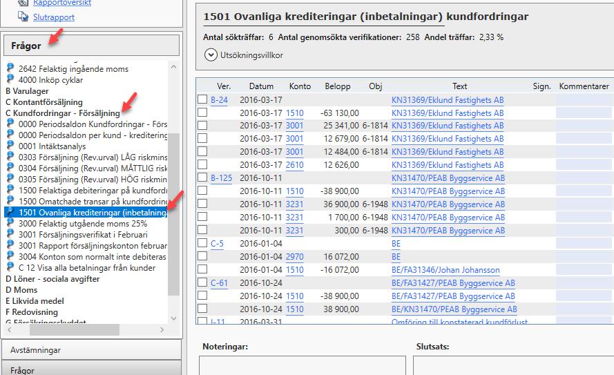 Om du vill ändra något villkor i frågan kan du enkelt redigera denna och därefter köra den eller spara den och skapa en ny unik/anpassad fråga för ditt företag.