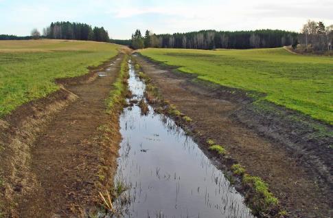 35 princip som ett dike med flodplan vid högvatten.