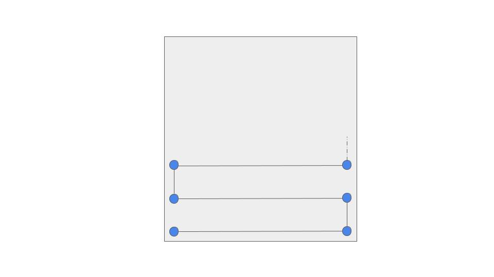 34 Figur 19: Avsökning av en rektangulär bana. De blå punkterna visualiserar delmålen och de svarta linjerna plattformens tilltänkta flygväg. 10.2.