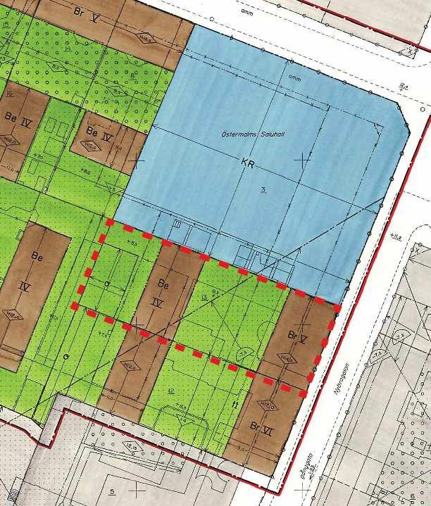 Sida 4 (11) Gällande detaljplan Inom planområdet gäller Stadsplan för del av kv. Riddaren mm - detaljplan PL 7729 från 1978. Genomförandetiden har gått ut.