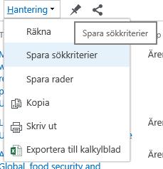 6. Spara sökning och anpassa vyer 1.