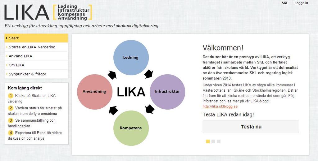 Lansering 27/8 2014 LIKA it-tempen för skolan Ett verktyg framtaget enligt en