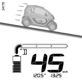 Energiåtervinning B När du släpper gaspedalen under körning så skapar motorn elektricitet under hastighetsminskningen som används för att ladda