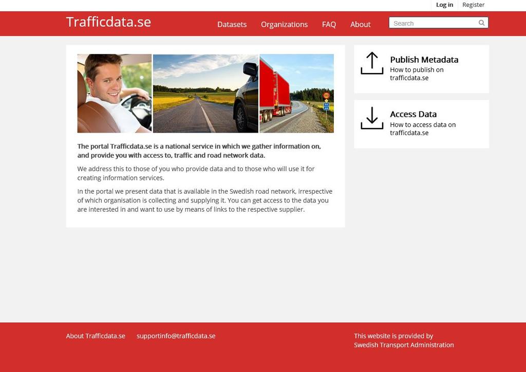 2 Publicera metadata För att publicera metadata behöver man göra följande: 1. Skapa ett konto. Kontot är personligt och det skapar man själv på web-sidan (se instruktion nedan). Detta sker direkt. 2.