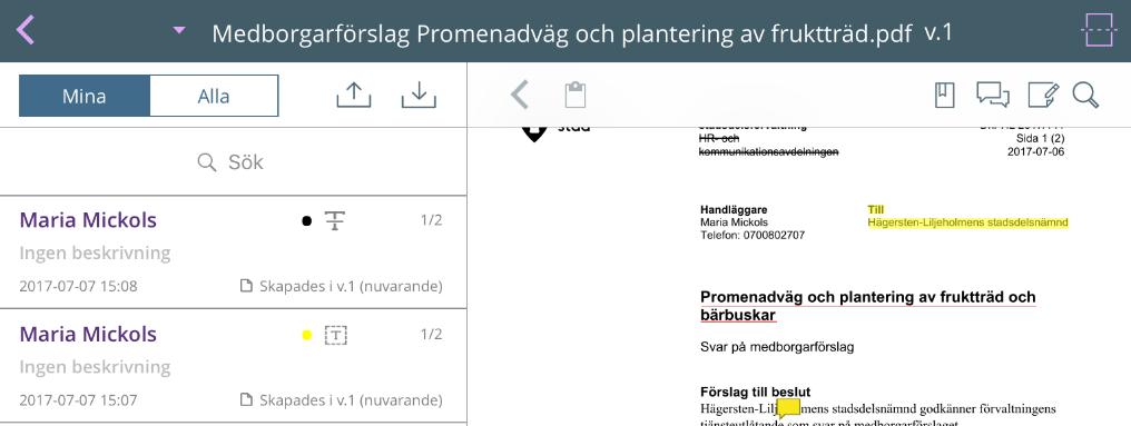 Panelen visas nu till vänster om dokumentet [2]. 2.