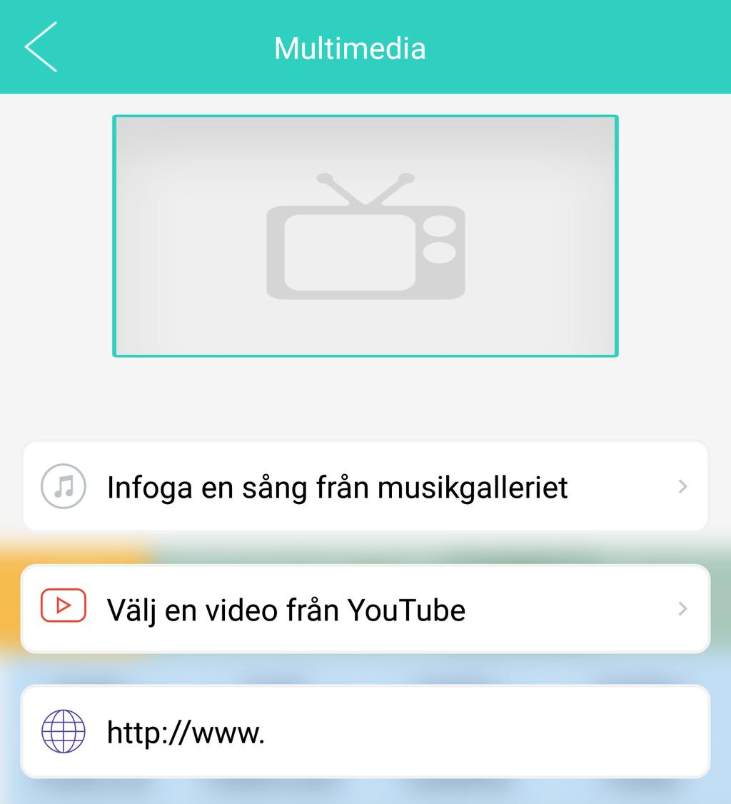 Du har också möjligheten att lägga till Multimedia som spelas när du väljer din fras. Du kan välja mellan en låt från ditt itunes-bibliotek, en video från YouTube eller från en webbsida.