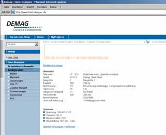 Även de CAD-ritningar som finns på Demags hela kättingtelferprogram går