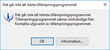 2.1. Felmeddelande efter klick på Redigera (IE/Edge) När man klickar på Redigera får man ett meddelandet Det går inte att starta tillämpningsprogrammet.