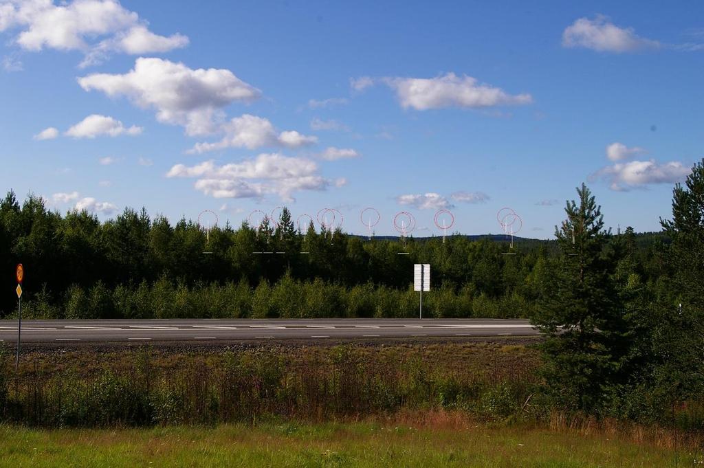 Lisskogsbrändan: Ca 5,3 km till närmaste vindkraftverk. 15 vindkraftverk totalhöjd 200 m.