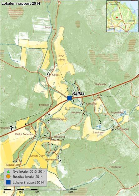 KALLÅS Inventering: 1921, 1991, 2006, 2009 Prioritering: 2 Koordinater: X6653819 Y1580029 Markägare: Privata Lokalen består av ett djupt dike som löper efter vägen som tar av mot Kallås och Stigsbo