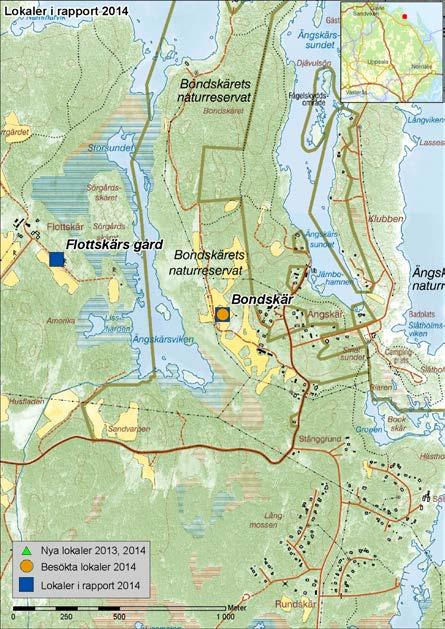 BONDSKÄRET Inventering: 2001, 2009, 2010, 2014 Prioritering: 2 Koordinater: X6709520 Y1623640 Markägare: Privata Naturreservatet Bondskäret är ett mosaikartat odlingslandskap med örtrika skogar och