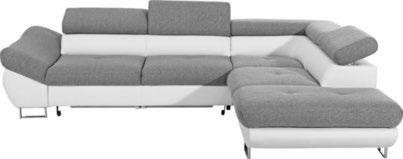 Soffgrupp med grå tygklädsel, kromade metallben, finns även i sandfärg till samma pris, består av: 3-sits soffa,