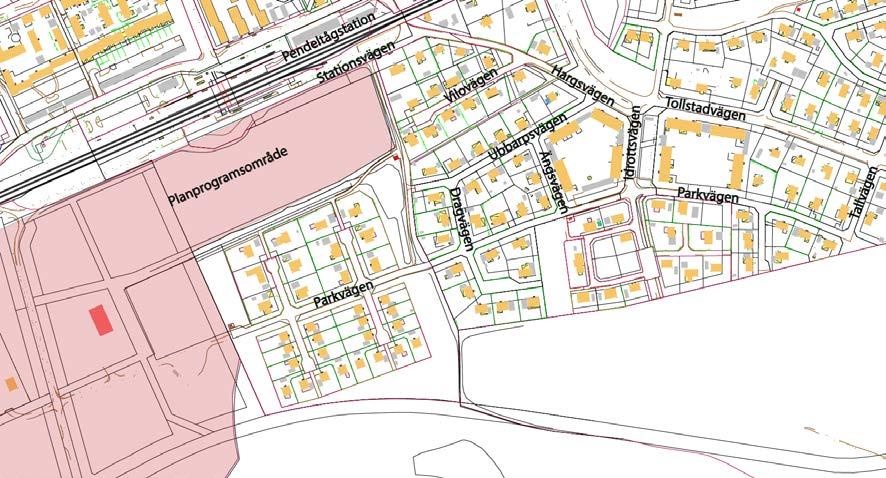 2 Planerad exploatering Planprogramsområdet ansluter i öster till Stationsvägen och Parkvägen. Inom området planeras främst för bostadsbebyggelse.