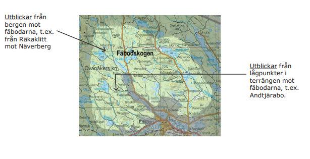 5.2.3 Fäbodskogen Fäbodskogen är unik utifrån att den är så samlad och fäbodarna som ligger norr om dalgången utgör de finaste och bäst bevarande vallarna i Gävleborgs län.