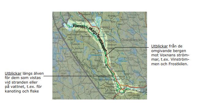 5.2.4 Voxnan i skogslandskapet Älven Voxnan är en av hörnpelarna i bygdens historiska utveckling. Inom Voxnans skogslandskap finns därför anledning att ta med älven i ett framtida biosfärområde.