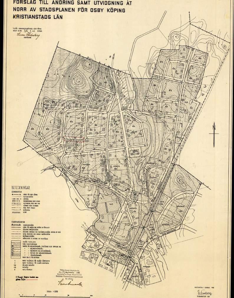Detaljplaner Planområdet är tidigare planlagt och berör två gällande planer. Den ena stadsplanen, antagen 1955-06-07, anger park/plantering och en mindre del för bostadsändamål i två våningar.