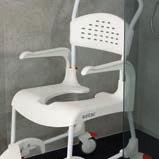 Passar över toaletten Körhandtagets uppåtriktade form gör att stolen passar perfekt