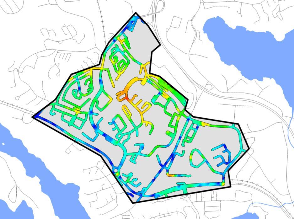 Kartbilder, fimpar Skräptäthet, fimpar Kommentar hur mängden fimpar var spridda över Kungsholmen