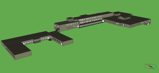 kallad Ljusnarsskolan), Ljusnarshallen och Klockaregården. Kyrkbacksskolan utgörs av tre byggnadsdelar (A, B och C) från 60-talet, som är sammanbyggda i efterhand.