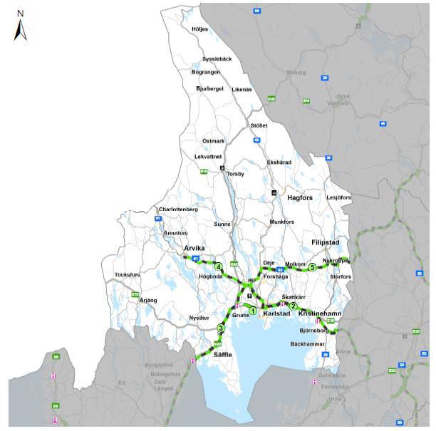 VÄRMLANDS LÄN Nr Objektnamn Åtgärd 1 E18 Karlstad (Björkåsmotet-Skjutberget) Fyrfältsväg i delvis ny sträckning 2 Kil-Laxå Mötesstationer 3