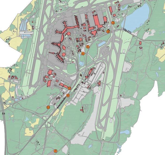 MILJÖRAPPORT 2017-03-30 01.00 D 2017-01674 52(83) 7.11.9 Transporter till och från flygplatsen Vägtrafik till Arlanda Vägtrafiken till Arlanda kartläggs genom trafikräkning på tillfartsvägarna.