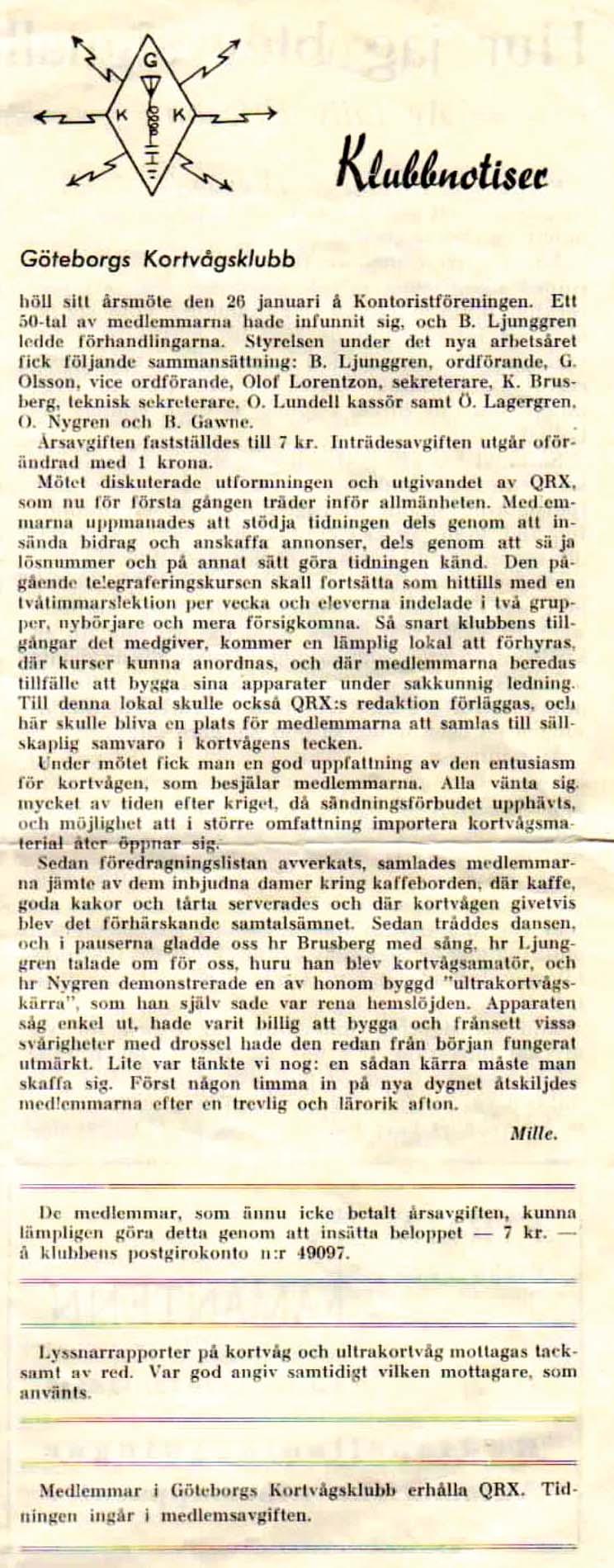 Tiderna har förändrats en hel del sedan notisen för detta årsmöte, men vi kan se att frågan om en egen lokal även på den tiden var ett problem.