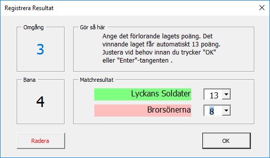 spela på Matchprotokoll - Flärpar för redovisning av matchresultat 4.2 