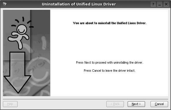 Att avinstallera Unified Linux Driver 1 När fönstret för administratörinloggning öppnas, skriver du root i inloggningsfältet och anger sedan systemlösenordet.