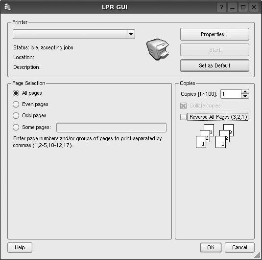 Skriva ut ett dokument Skriva ut från tillämpningar Det finns många Linux-tillämpningar som du kan skriva ut från med CUPS (Common UNIX Printing System).