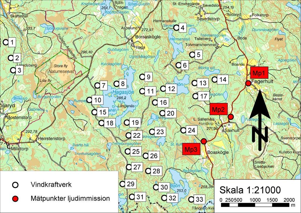 RAPPORT D 2014-02-10 sid 12 (15) 4.2 Mätningsförutsättningar Indikativa immissionsmätningar Figur 2. Översiktlig situationsplan med mätpunkt Mp1-Mp3 markerade.