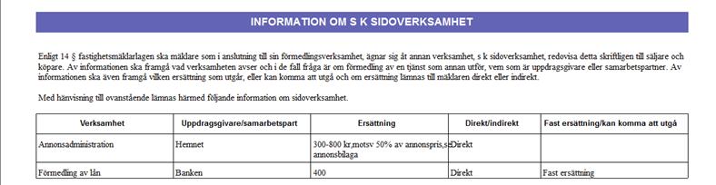 Journalföring och arkivering Glöm inte att i mäklarjournalen markera att du informerat om sidoverksamhet och ersättning. Support till Hemnet Du som är mäklare har tillgång till Hemnets mäklarsupport.