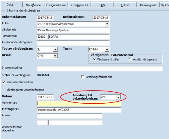 2018-04-26 35859 6 (11) Bilaga 2 Registrering av vårdbegäran när inget vårdbehov kvarstår Om inget vårdbehov kvarstår måste vårdbegäran vidarebefordras.