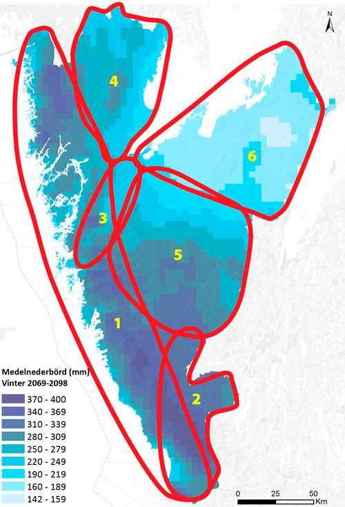 Delregionala variationer 1. Milt och fuktigt längs kusten 2. Hög nederbörd i södra Halland 3.