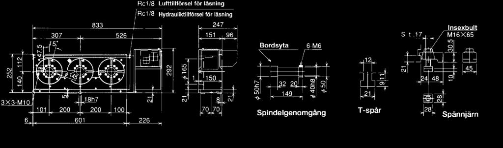 spec. 4/4000i α α α α Utväxling 1/36 1/36 1/90 1/90 Max varvtal för min -1 /motor 3000 min -1 83,3 69,4 33,3 33,3 Indexeringsnoggrannhet ± 15 sek ± 15 sek ± 15 sek ± 15 sek Repeterbarhet ± 2 sek ± 2