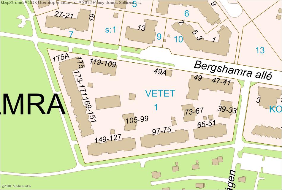 1.5 Årtal Sida 3: Byggnaderna i kvarteret Vetet är uppförda 1986 I Solna stad brev den 3 april anges att Området där Vetet 1 är beläget uppfördes 1986-91.