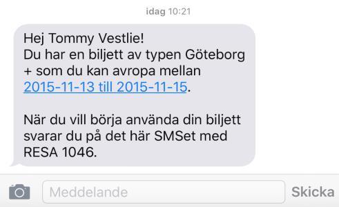 En administratör skickar ut SMS-biljetter till den anställde.