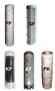 PATRONFILTER FÖR VATTENRENING Patronfilter av plast Filterhus av polypropylen och behållare av transparent plast. Max. arbetstryck 8 bar. Huset har luftskruv för enkel avluftning.