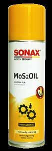 SERVICE & UNDERHÅLL SONAX MOS2OIL Universalolja som smörjer bilens alla rörliga delar, tar bort knarr och gnissel, löser fastrostade skruvar, muttrar och bultar samt skyddar mot korrosion.