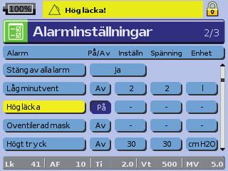 För hög- eller medel prioritetsalarm, kommer alarmet att avges igen efter två minuter om problemet kvarstår.