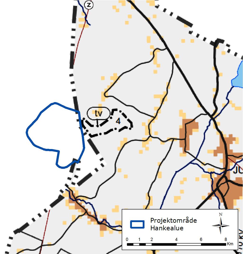 VindIn Ab/Oy Pörtom vindkraftpark 35 Projektområdet gränsar i öst till Södra-Österbottens landskapsplan som är fastställd av Miljöministeriet 23.5.2005.