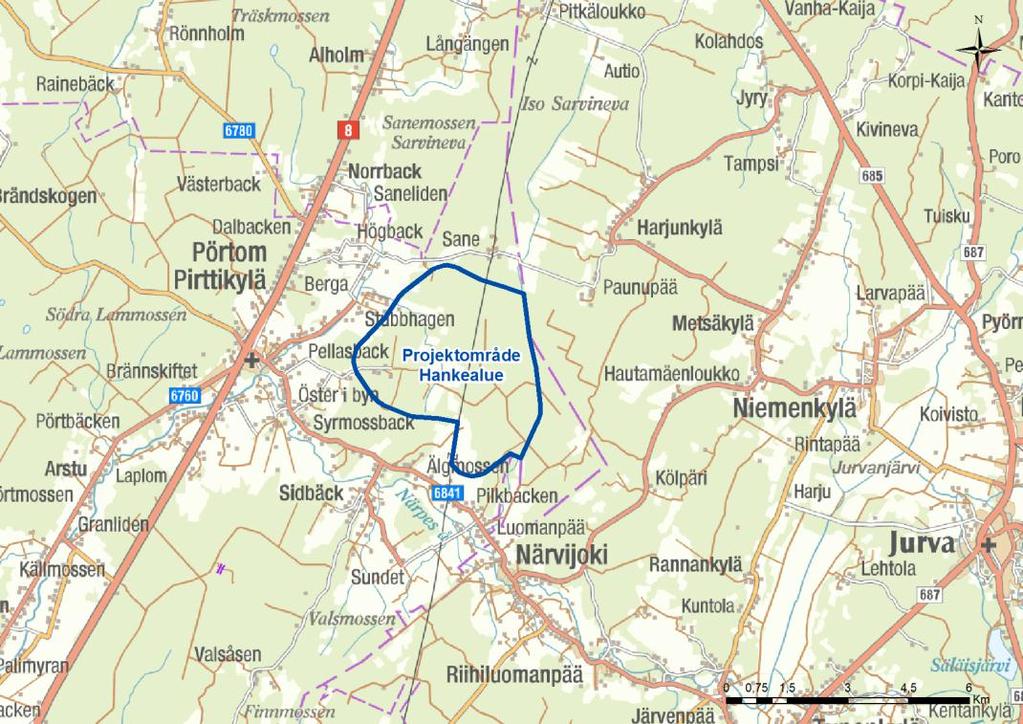 VindIn Ab/Oy Pörtom vindkraftpark 28 8 MILJÖNS NUVARANDE TILLSTÅND 8.