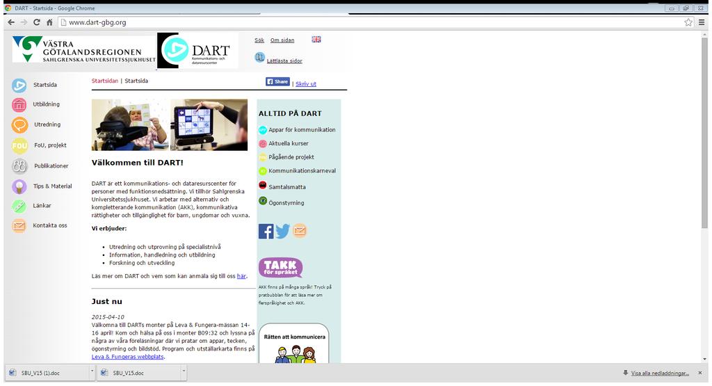 DART Kommunikations- och dataresurscenter för personer med funktionsnedsättning Utredning