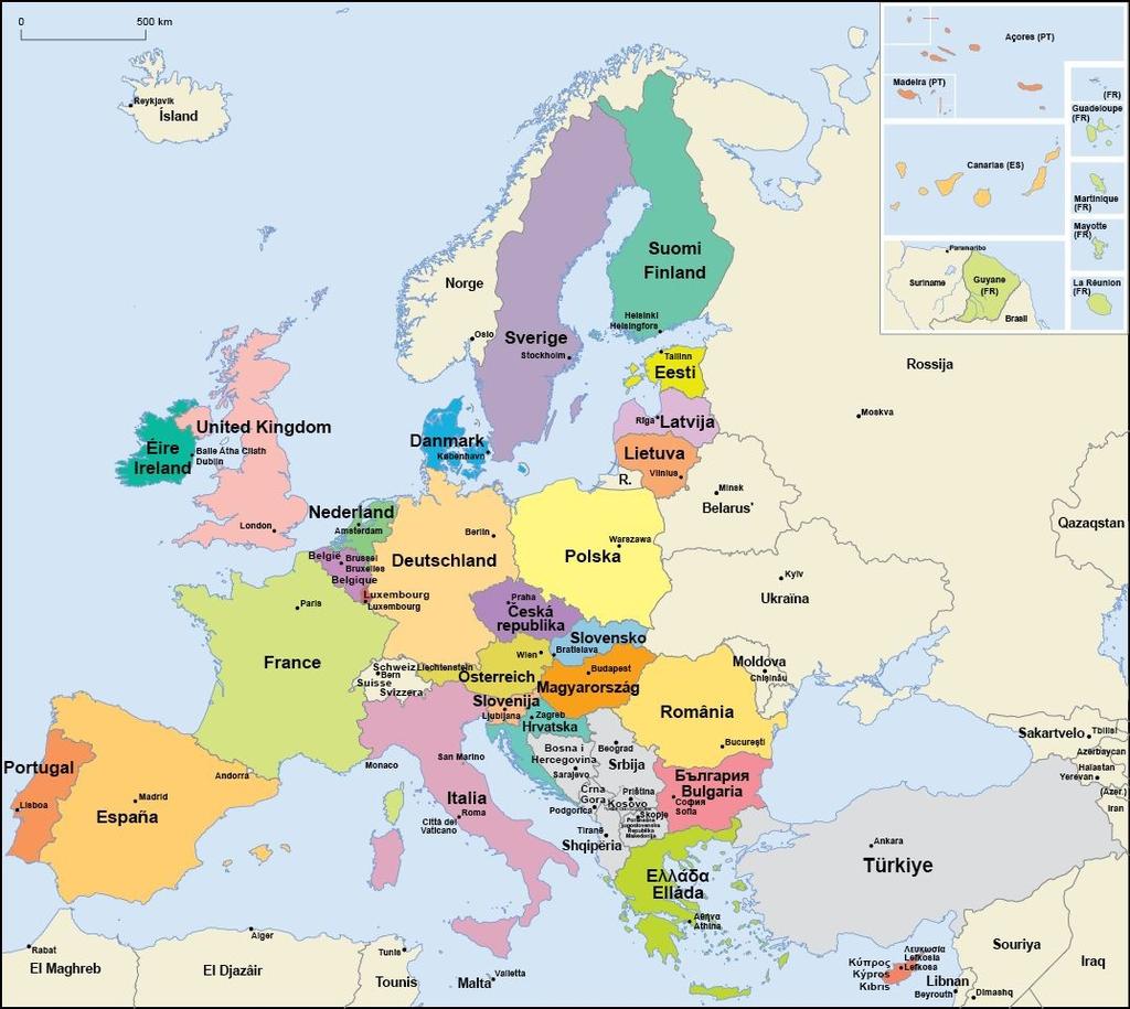 Europeiska unionen: 500 miljoner människor 28 länder