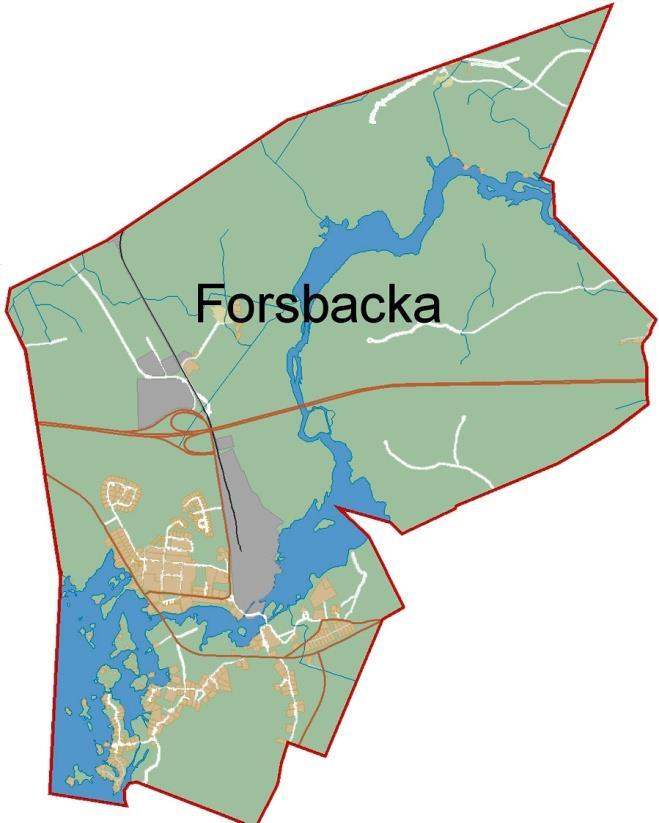 Fakta om Uppdaterad 2018-05-25 Forsbacka Karta Allmänt om området Orten är belägen 17 km väster om Gävle, vid Gavleåns utlopp ur Storsjön.