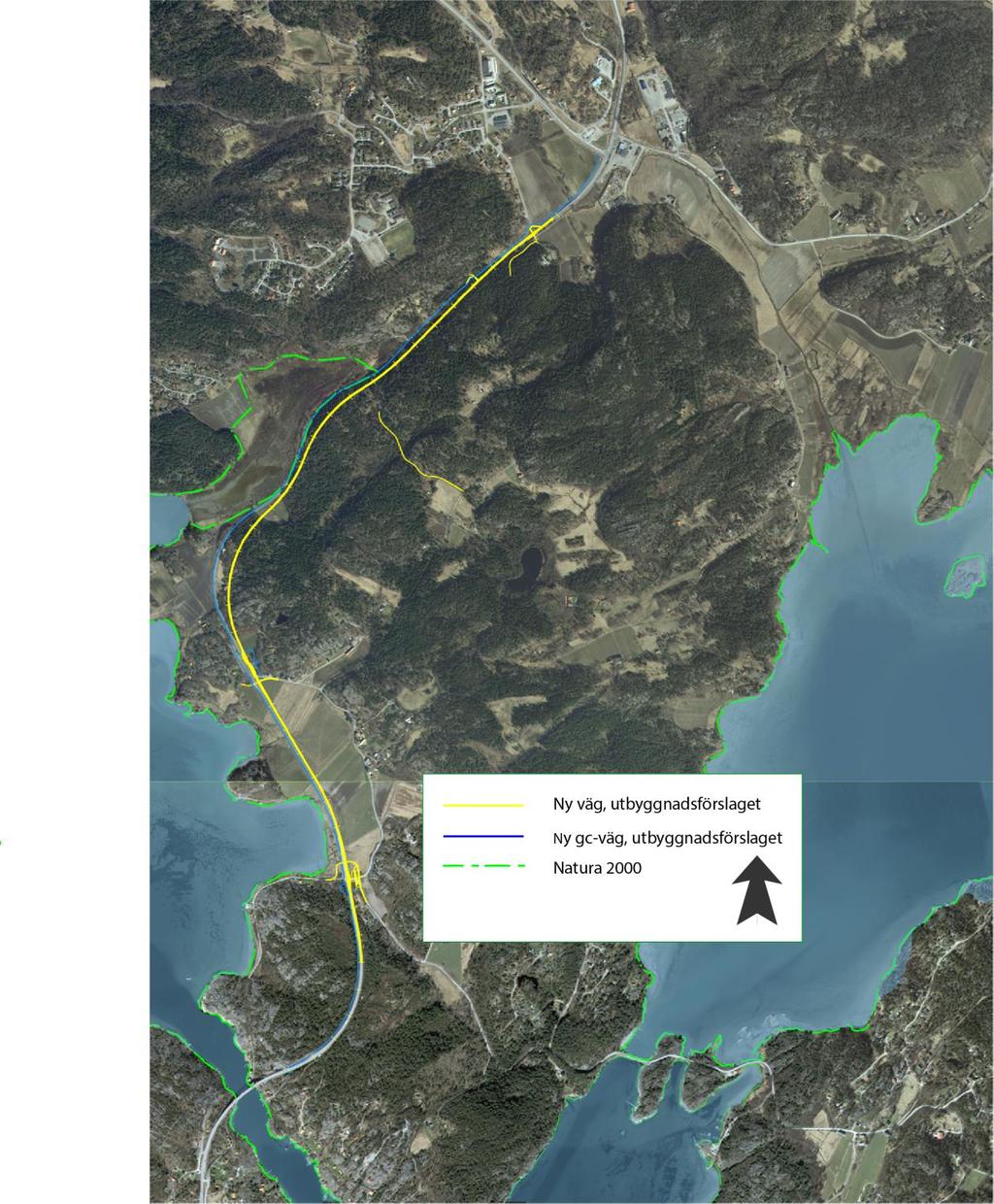 Fig. 1. Omläggningen av väg 160 längs Stigfjordens Natura 2000-område. 4.