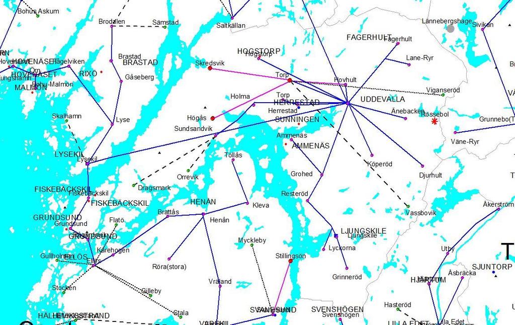 4.2 Bristområden Bristområden är: 1. Telestationer med radiolänkanslutning.