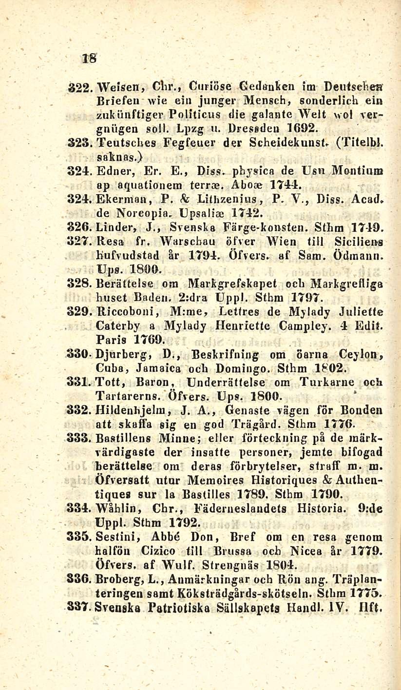 18 322 Weisen, Clir., Cnriöse Gedanken im Deutschen Briefen wie ein junger Mensch, sonderlicb ein zukunftiger Politicus die galante Welt wol vergniigen soil. Lpzg u. Dressdeu 1692.